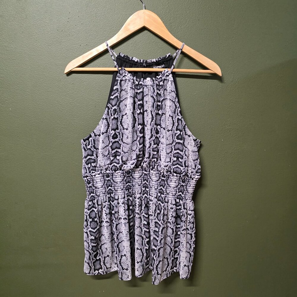 Express Snakeskin Print Halter Top – Flowy & Fierce
